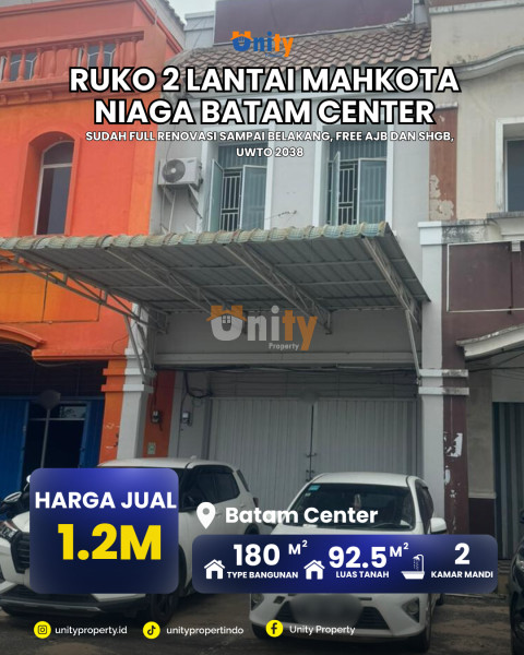 Ruko 2 lantai Mahkota Niaga Batam Center