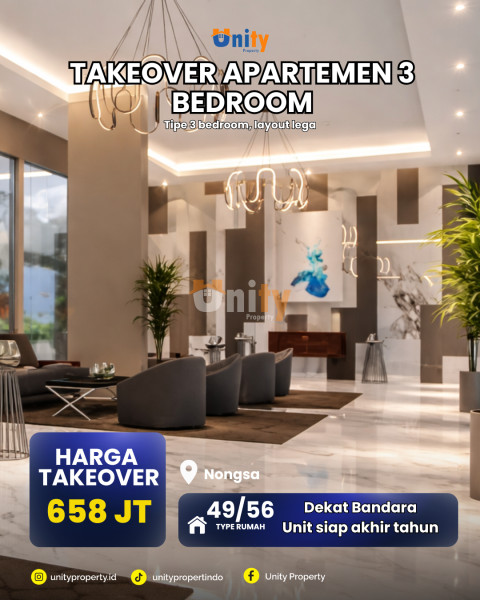TAKE OVER APARTEMEN 3 BEDROOM DI MEGA TECHNO CITY