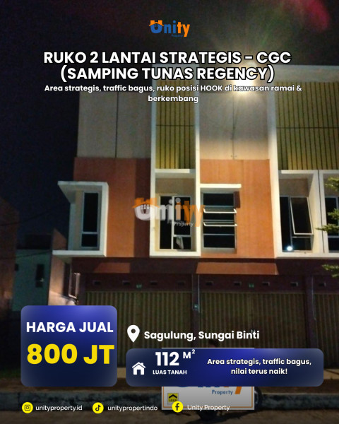 Ruko 2 lantai strategis - CGC (samping tunas regency)